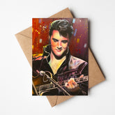 Elvis "Good to be king!" Greeting card by Chris Tutty